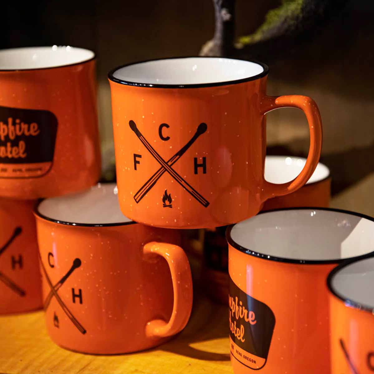 promotional mugs for campfire hotel